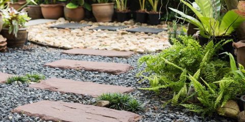 grind in de tuin
